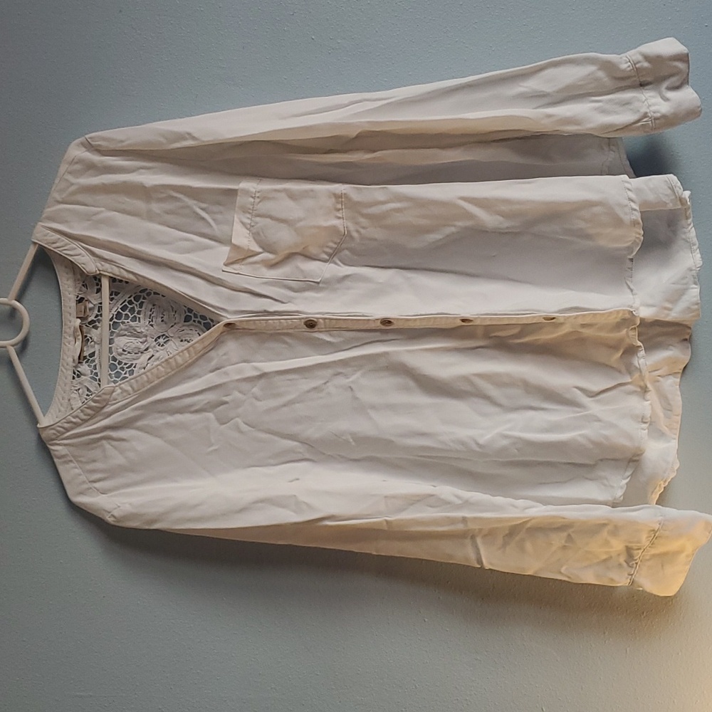 Holding horses lace button down
